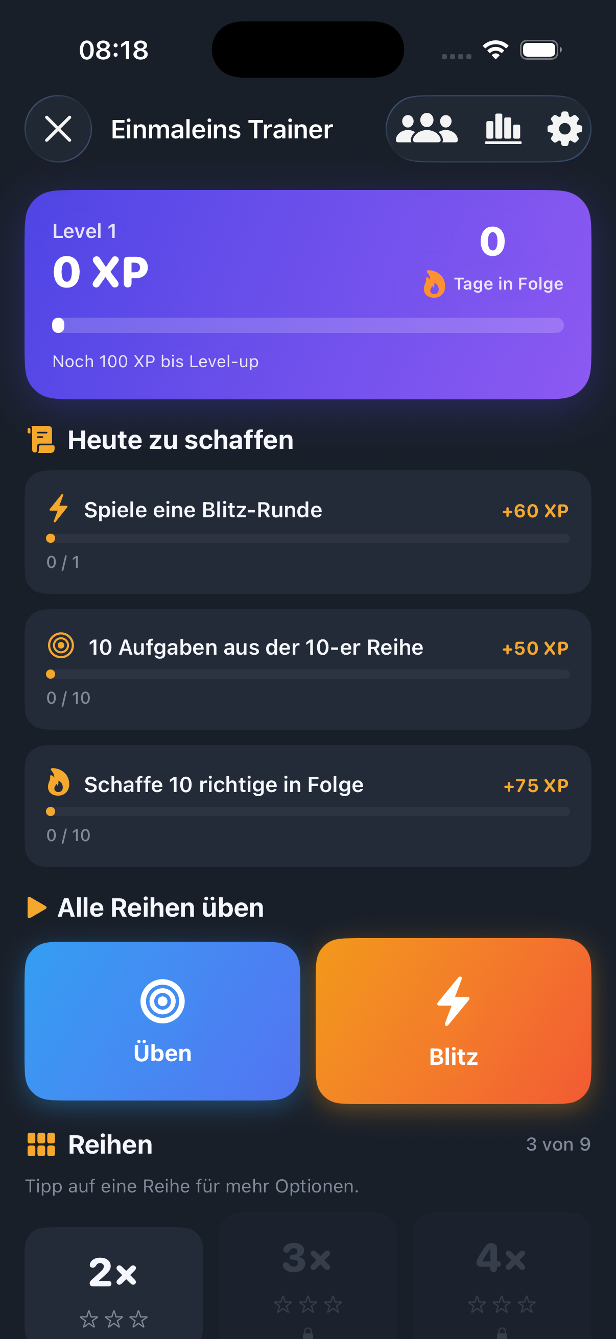 Einmaleins-Dashboard